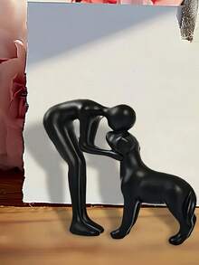 1pc Girl And Dog Friendship Resin Artwork, Statue Of Girl And Dog, Commemorating Their Bond, Elegant Home Decor Gift, For Those With Cherished Friendships, Room Decor, Reminds Of Girl With Her Loyal Pet Companion, Indoor/Outdoor Figurine, Christmas Decoration