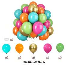 Set di palloncini per decorazione festa hawaiana, colori verde lime, rosa, fucsia, palloncini in lattice, adatti per feste a tema spiaggia tropicale hawaiana, raduni estivi, compleanni, festival, decorazione stanza, decorazioni per feste di compleanno - Multicolore - Visualizzare 10