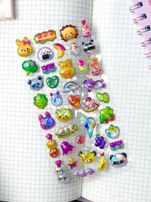 Cartoon Embossed Fun Stickers - Crystal Diamond Children's Decorative Stickers - 3D Stickers - Cute Stereoscopic Stickers. Perfect Decoration - Perfect Gift. The Perfect Choice For Home Decor, Party Decor, Birthday Gifts, Various Holiday Gifts, And Fashionable Items. - Multicolor - View 15