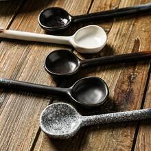 日式陶瓷长柄汤匙，家用汤勺，拉面汤勺，可爱汤勺 - 彩色 - 查看 6