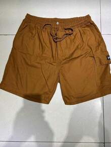 Cargo Shorts With Elastic Waistband, Direct From The Factory. - Camel - View 1