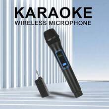 LMBGM无线手持麦克风，可充电手持麦克风，8小时超长续航，适用于直播/卡拉OK/会议，即插即用 - 黑色 - 查看 2