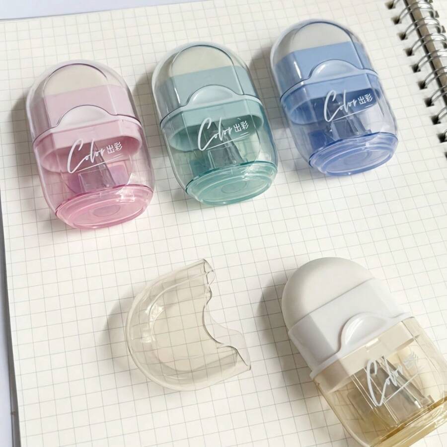 2-In-1 Multifunctional Random Color Pencil Sharpener And Eraser, Handheld Eraser - Multicolor - View 1