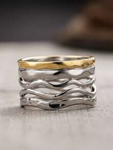 1 pieza Anillo de moda para mujer, adecuado como regalo del Día de San Valentín, accesorio para fiesta de aniversario de boda - 1# - Ver 3