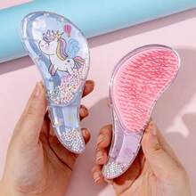 1pc Transparent Detangling Comb With Massage Function, Long Handle Pet Brush, Pet Grooming Brush, Suitable For Spring, Summer, Autumn, Winter - Multicolor - View 11