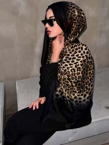 1 件复古波西米亚豹纹围巾/女式头巾，适合日常佩戴长袍头带