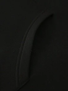 Men's Letter K Print Drawstring Hoodie And Sweatpants Set, Casual Suit, Fall Clothes - Black - View 7