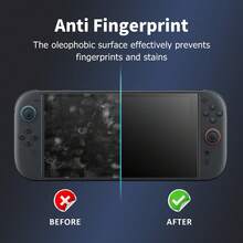 Rockyland 适用于 Switch2 NS2 的屏幕保护膜 2025-7.9 英寸 NS2 屏幕 [简易安装套装] 军规级防碎 9H 钢化玻璃，兼容 Switch2 屏幕保护壳 - 透明 - 查看 5