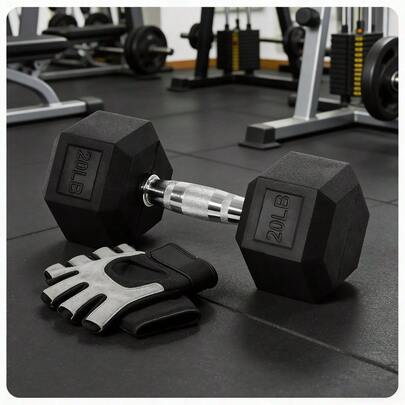 Durable Hex Rubber Dumbbells – Solid Cast Iron – US Home Fitness Staple For Full-Body Training
