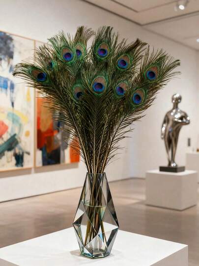 1/5/10/20/50 根装，长度 25-50 厘米，奢华优雅的孔雀羽毛，适用于家居装饰、插花、房间装饰、情人节装饰、DIY 手工艺品、花瓶填充物、派对和婚礼装饰、圣诞节装饰，是送给朋友的最佳礼物。