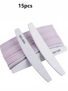 5/15/50pcs Professional Nail Files, 180/100 Grit Natural Nail Files, Double-Sided Washable Fine Textured Nail Files, Suitable For Home And Salon Use - Multicolor - View 16