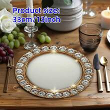 24/48 片，33 厘米餐垫，一次性餐垫，小菱形图案餐垫，适用于情人节、感恩节、生日派对、婚礼派对、新娘送礼会、晚宴、宴会、餐桌、野餐、咖啡馆和其他场合。 - 彩色 - 查看 4