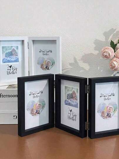 2/3/4-Fold Collapsible Photo Frame, Displays 4x6" And 5x7" Photos, Versatile Gift For Mother's Day, Weddings, Family Memories - Space-Saving Home Decor, Pet Photo Display, Office Desk Organizer, Photo Wall Starter Kit, Anniversary Keepsake