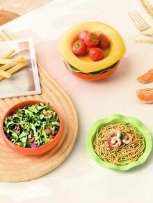 Hamburger Shaped Bone Dish Set, Household Plate Dipping Sauce Dish, High-Quality Plate Dipping Sauce Dish, Tableware - Multicolor - View 4