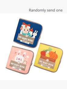 1-pack tygboksset för bebisar, set med böcker om tyst tandsprickning, tygböcker för barn, tygböcker för småbarnspedagogik, klistermärkesböcker för kognitiv upplysning, komfortdockor och kognitiva grönsaksdockor - Multifärgad - Visa 15