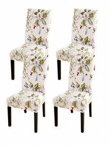 1/2/4/6pcs Printed Milk Silk High Back Chair Covers, Random Pattern Cutting, Modern Polyester Stretch Dust-Proof & Washable Slipcovers For Living Room, Dining Room, Bedroom - Multicolor - View 14
