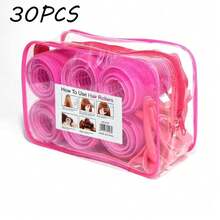 30pcs/Pack Self-Adhesive No-Heat Hair Curlers, DIY Hairstyling Accessories, Women Hair Styling Tools, Root Volumizing Curls, Bangs Curler, Hook-And-Loop Heatless Curls ,Hair Tool - Multicolor - View 4