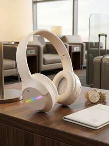 Gerripuer 主动降噪无线耳机，包耳式，可伸缩和折叠设计，带 USB-C 充电，适合作为新年/情人节手机礼物 - 杏色 - 查看 6