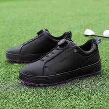 Zapatos de golf para mujeres 2026, zapatos deportivos y casuales para golf blancos y rosas, ligeros y transpirables, tallas grandes, cómodos y duraderos - Negro - Ver 9