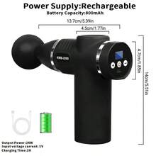 DENGXUN 1支可充电便携式手持按摩枪，配12个替换头，8档可调速深层组织肌肉按摩器，旅行按摩枪，紧凑型运动按摩器，适用于办公室、家庭、运动员，是圣诞节和情人节的绝佳礼物 - 彩色 - 查看 12