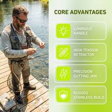 Fishing Line Nipper Cutter Clipper Pin Stainless Steel Tool Fly Fishing Clippers Hook Eye Cleaner Zinger Retractor Noctilucent - Multicolor - View 8