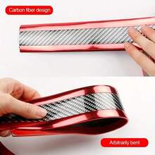 1pc Multi-Color Car Door Sill Protector Sticker, Practical Anti-Scratch Sticker, Universal Decorative Scuff Plate, Adds Unique Style To Car Pedals, Also Protects Bumper And Door Edges, Essential Car Modification Accessory - 1pc Door Threshold Protector - View 10