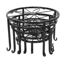 5 uds Soporte de Metal para plantas, decorativo innovador, resistente, estable, para interior y exterior, macetas para múltiples plantas - Negro - Ver 7