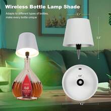 (White-1pc)Wireless Bottle Lamp RGB LED Bottle Light With Remote Dimmable Desk Lamp Night Lamp,Valentine's Day Gifts - 酒瓶燈-白1pc - 查看 3