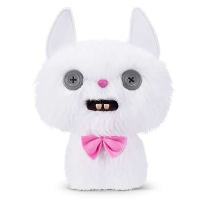  ZURU Alley Cats 9英寸毛绒玩具（Cheezee（白色）） - 滑稽丑陋的怪物毛绒玩具，拥有类似人类的牙齿，适合儿童、青少年、成人和爱猫人士收藏。