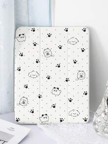 1 件装可爱猫爪印彩绘平板电脑保护套，兼容 iPad Mini 4/Mini 5/Mini 6/Mini 7/Air/Air 2/9.7/10.2/10.5/Air 4/Air 5/10.9/Pro 11 英寸/第十代/iPad Air 11 英寸 (M2)-2024/iPad Pro 11 英寸 (M4)，不含触控笔，内置触控笔插槽，三折支架，TPU 软边保护，防摔耐磨，磁吸式睡眠/唤醒功能，简约/创意/个性化/趣味/可爱/小众平板电脑保护套 - 黑色 - 查看 1