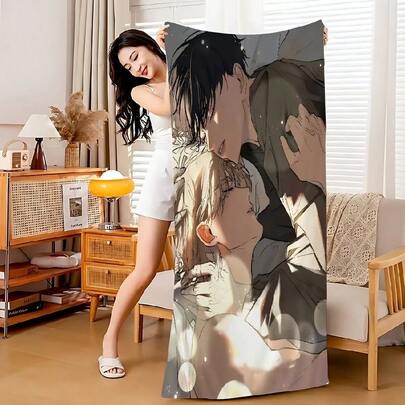 Low  In Twilight Anime Microfiber Printed Beach Towel Mountain Climbing Yoga Beach Swimming Running Absorbent Soft Towel(6)