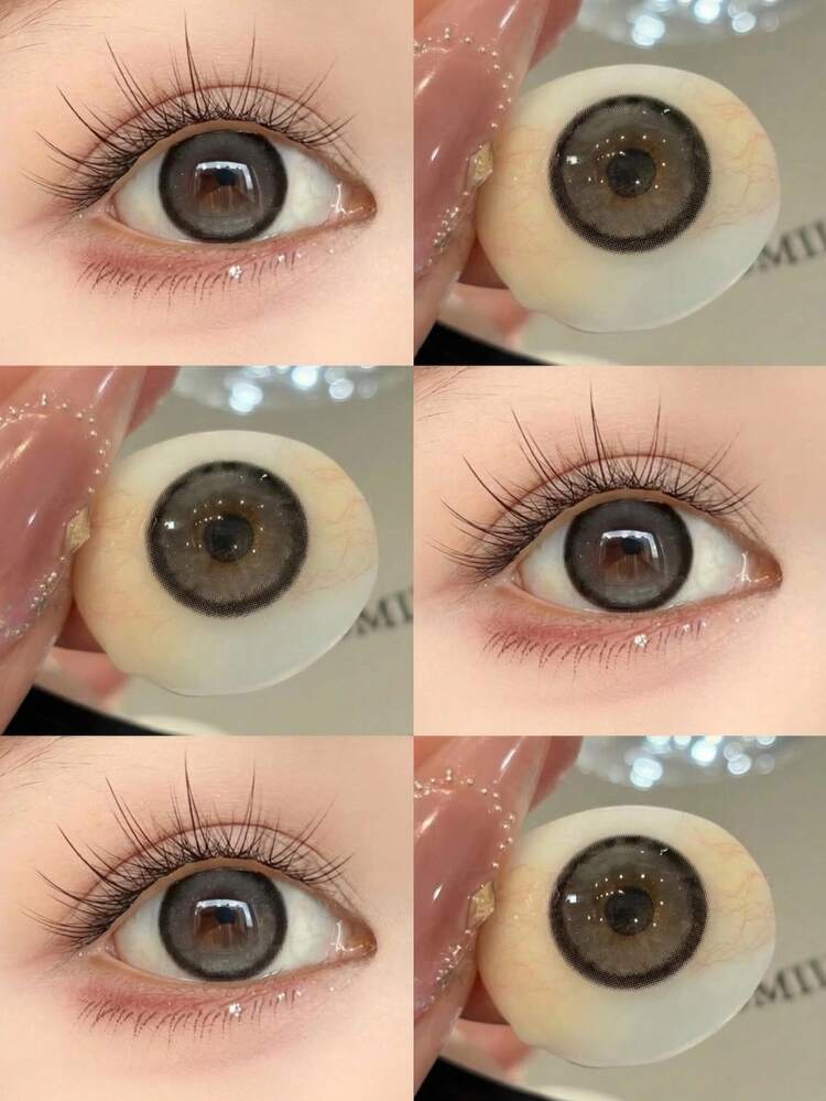 1 Pair Gray Cosmetic Contact Lenses, 14.5mm Annual Disposable Beauty Lenses For Makeup - Yearly Disposable - View 12