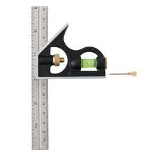 Escuadra De Combinación 15cm Con Punzón De Marcaje Y Nivel Plateado - Plateado - Ver 3