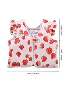 Strawberry Print Ruffle Sleeve Kids Life Jacket - Lightweight Buoyant Swimming Jacket Suitable For Toddler Girls - Multicolor - View 7