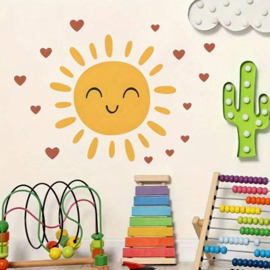 Bộ 1/2/3 miếng dán tường hình hoạt hình dễ thương phong cách Boho, chất liệu PVC tự dính, thích hợp cho phòng trẻ sơ sinh, phòng trẻ em, lớp học, thư viện, trang trí nhà cửa và làm quà tặng. - Nhiều màu - Xem 1