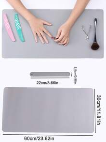 Waterproof Foldable Nail Art Table Mat, Washable Nail Art Hand Pillow, Soft Leather Material, Acrylic Nail Cleaning Desk Mat, Suitable For Nail Art Salon Home Or Studio (60*30cm) - Multicolor - View 10