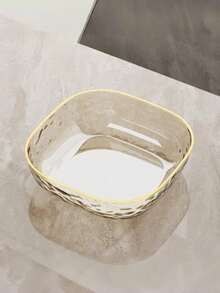 1pc High-Quality Jewelry Tray With Gold Trim, Elegant Jewelry Organizer Dish For Rings, Earrings, Vanity Dresser, Entryway Table - Multicolor - View 6