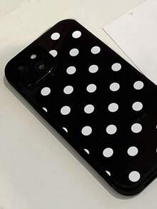 JADC Polka Dot Printed Fashion TPU Phone Case For [Phone Model] Anti-Drop Waterproof Shockproof Scratch Resistant Protective Cover - màu đen - Xem 4