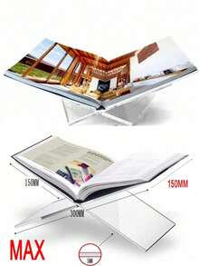 1pc X-Shaped Acrylic Transparent Bookshelf, Can Be Used As Reading Shelf, Music Album Display Rack, Available In Black And White, Home Display Rack Suitable For Library, Cookbook Rack, Music Album Rack And Various Books Reading And Placement, Also Can Be Used As Kitchen Countertop Decor - Transparent - View 10