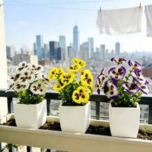 3 أصص نباتات زهور الأقحوان الاصطناعية، مناسبة لديكور الحديقة والغرفة المعيشية وطاولة الطعام والمكتب والمطبخ، مثالية للأعراس وعيد الحب والاحتفال بالمنزل الجديد وعيد الأم وعيد الفصح، نباتات زهرية في أصص للربيع والصيف - متعدد الألوان - مشاهدة 2