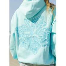 2026Hot-Selling Professional Embroidery DING Z European Size Sweatshirt Drop Shoulder Hoodie Embroidered Sweatshirt - Màu xanh nhạt - thêu - Xem 12