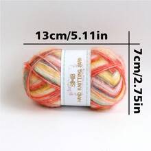 2pcs/Pack (100g/372yds) Handmade Multicolor Gradient Blended Knitted & Mohair Yarn, Soft & Non-Irritating, Fashionable & Versatile, Suitable For DIY Knitting & Crocheting Projects Like Bags, Hats, Scarves, Socks, Sweaters, Craft Decorations, Multiple Colors Available - Multicolor - View 5