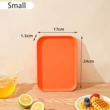 1个马卡龙色托盘，可重复使用的塑料水果/甜点盘，带支架，多功能零食盘，底部防滑，创意糖果盘，厨房装饰及用具 - 彩色 - 查看 37