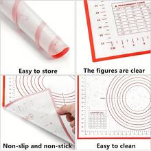 40*60cm Silicone Baking Mat, Breathable Cookie Bread Pad, Oven & Microwave Baking Tool - Multicolor - View 4