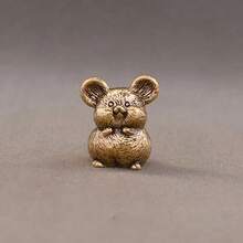 1 Piece Minimalist Cute Little Mouse Desktop Decoration Forged Brass Polished Durable Exquisite Metal Craft Home Office Desk Decor Gift For Animal Lovers Home Decor Enthusiasts - 可愛的小老鼠 - 查看 1