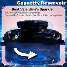 2026 New RGB Bubble Machine: 360° Auto Rotation + Type-C Rechargeable + Remote Control, 30,000 Bubbles/Minute, Essential For Weddings, Valentine's Day, Kids Parties, Outdoor Events - White Comes With Bubble Solution. - View 5