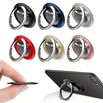 1pc 360 Rotating Finger Ring Phone Holder Mount Back Sticker Magnetic Wireless Charger Friendly-Valentine's Day Gift(Ramadan Phone Accessories)