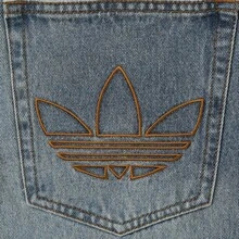 Adidas Originals Men's Loose Fit Pockets Wide Leg Jeans Pants KE0112 - Blue - View 3