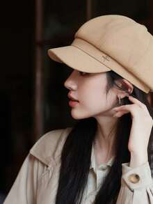 1顶纯色帽子，秋冬季，女士，日系简约高端四角星八角帽，复古优雅贝雷帽，圣诞节，新年，情人节礼物 - MM1049 - 查看 5