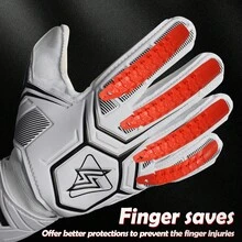 4mm Latex Goalkeeper Gloves With Finger Protection, Breathable Football Goalkeeper Gloves - Black and White - View 3